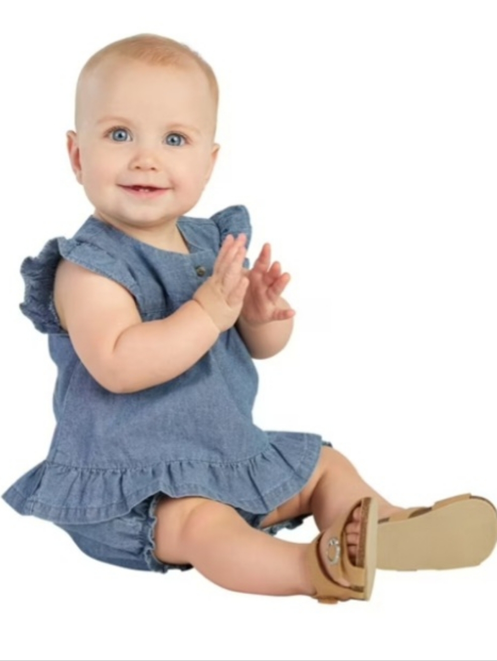 6M Carter’s Baby Girls 3-Piece Outfit Set Blue Chambray Top & Bloomers NWT-  A03